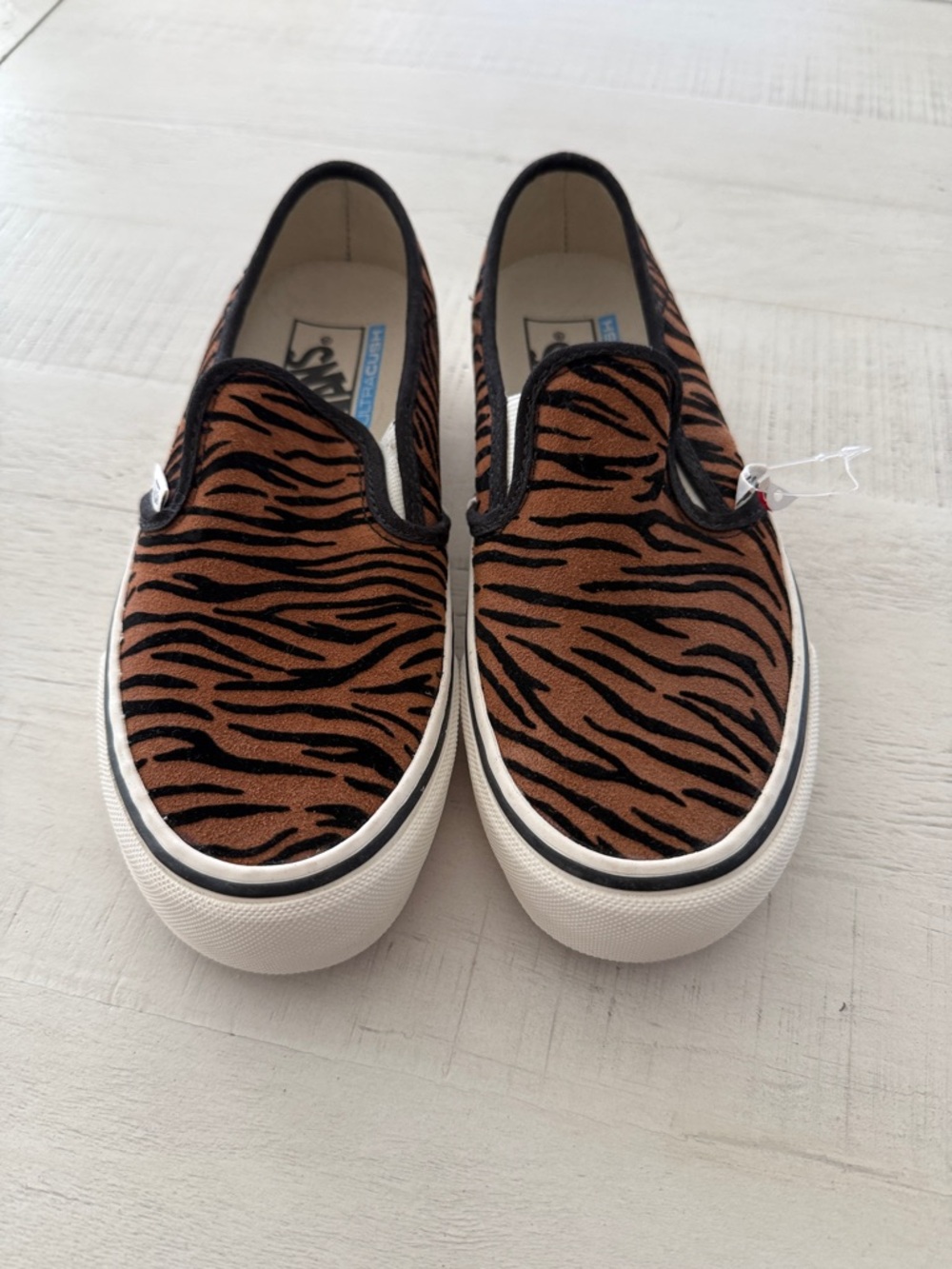 Vans Women's Slip-On Tiger Stripe in Brown and Black